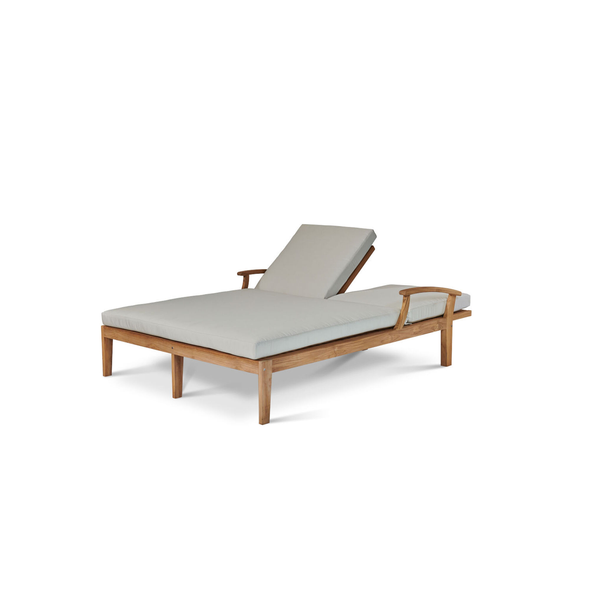 John Teak Outdoor Double Sunlounger with Sunbrella Cushion