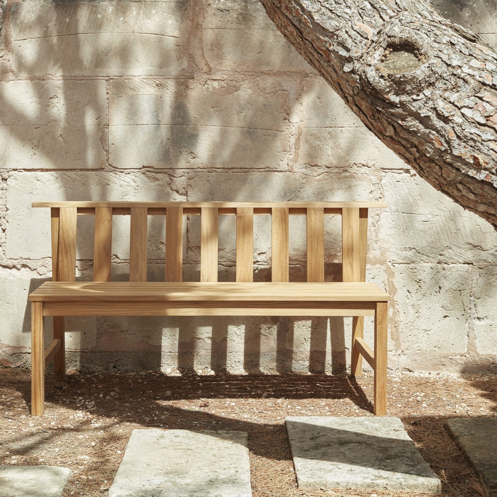 .jpg Trois Teak Connected Outdoor Bench 2 Seater