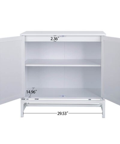 White Duco Cabinet with Natural Rattan combination