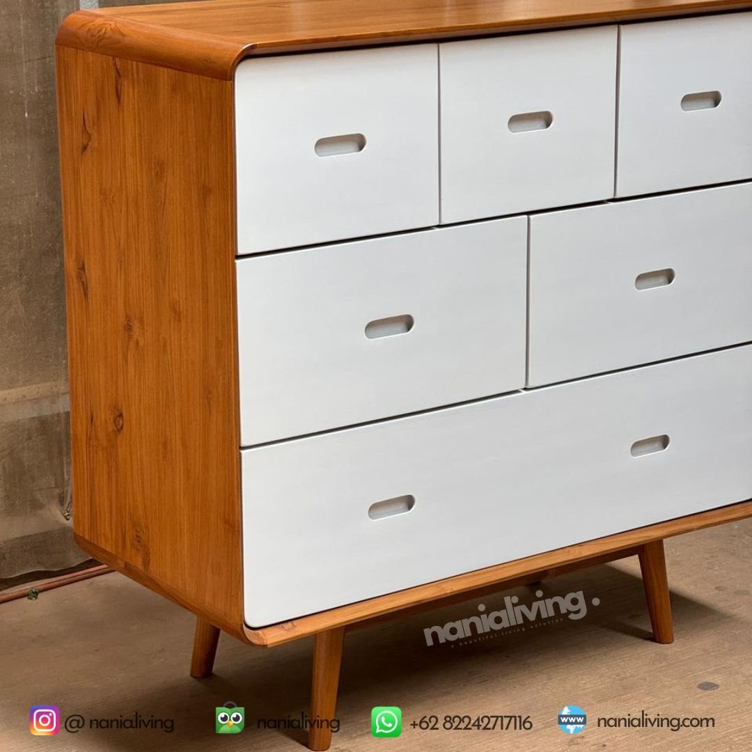 minimalist tv sideboard teak wood 6 drawers Melbourne
