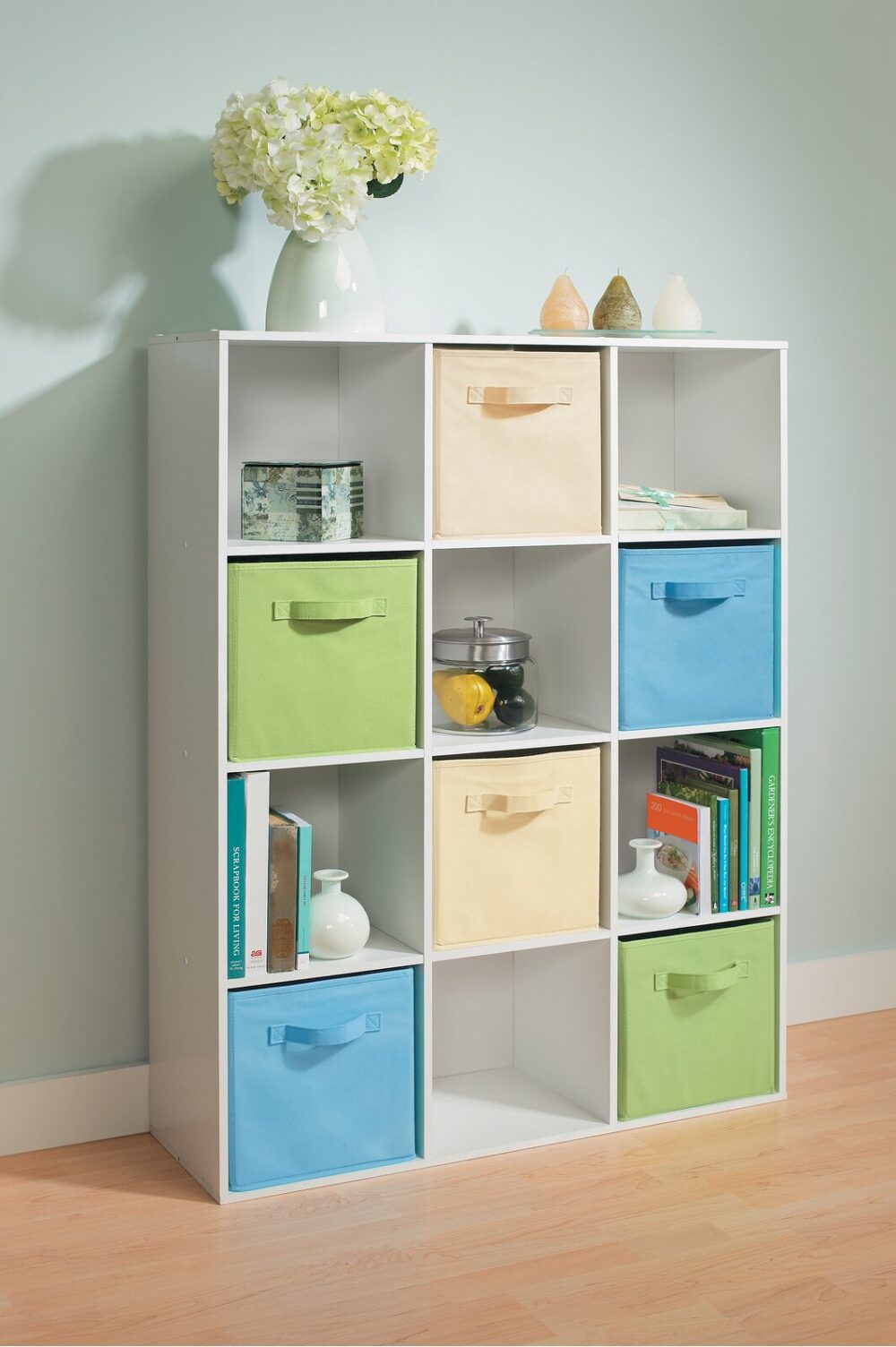 Minimalist Teak Bookcase with 12 Columns