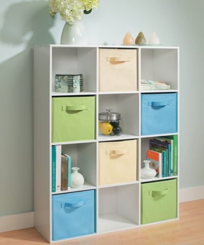 Minimalist Teak Bookcase with 12 Columns