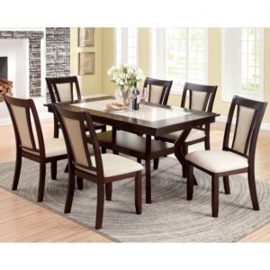 Minimalist Teak Luxury Dining Table Set 6 Chairs