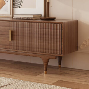 Minimalist Brown Teak Wood Tv Sideboard