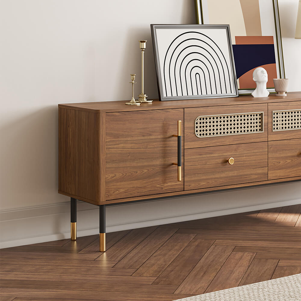 Modern Minimalist Teak Sideboard Brown Color