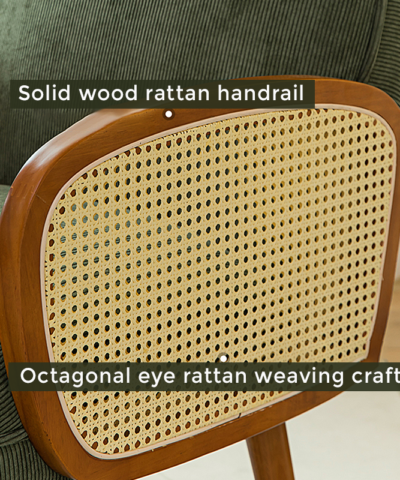 Teak Rattan Combination Lounge Chair With Soft Padding