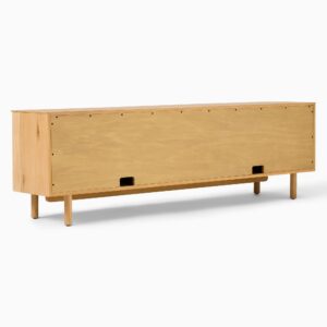 Curved Modern Teak Minimalist Sideboard With 4 Doors