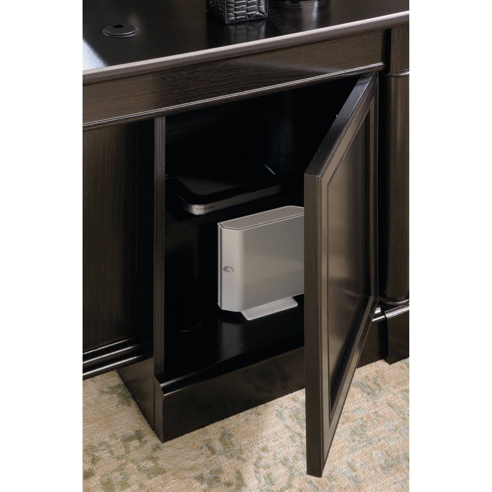 nanialiving-d8b5 Modern minimalist director desk black teak office desk