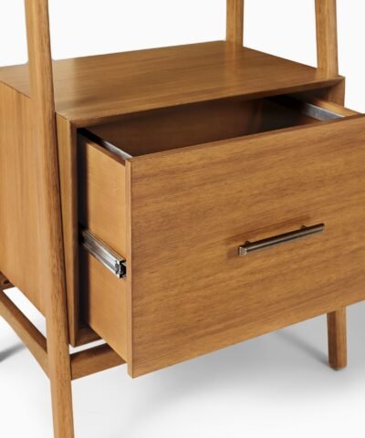 Brown Minimalist Teak Bookshelf Elegant Bookshelf