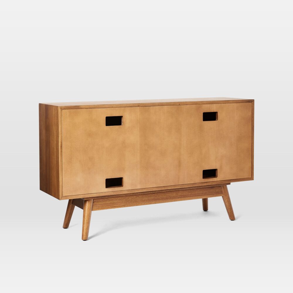 Minimalist Teak Sliding Sideboard Credenza