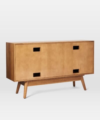 Minimalist Teak Sliding Sideboard Credenza