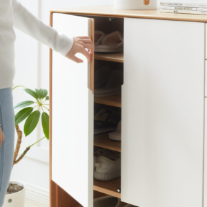 Minimalist Teak Shoe Cabinet Shoe Rack With 3 Cheap Drawers