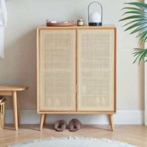 Shoe Rack Minimalist Rattan Combination Shoe Cabinet 2 Doors