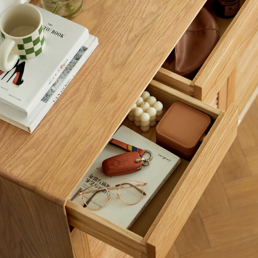 nania-baay 5 Elegant Minimalist Natural Teak Shoe Rack Shoe Cabinet