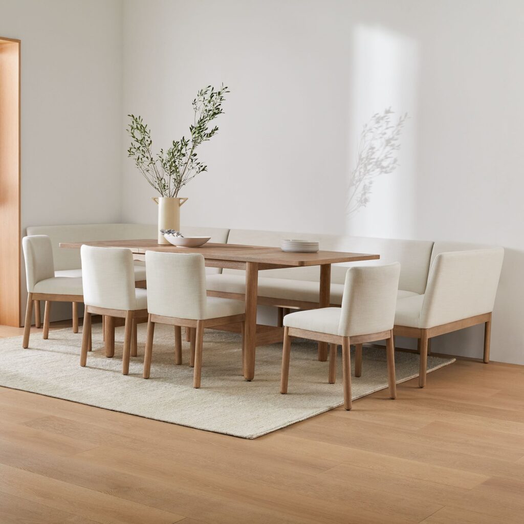 Modern Minimalist Dining Table Set Teak Dining Table Set