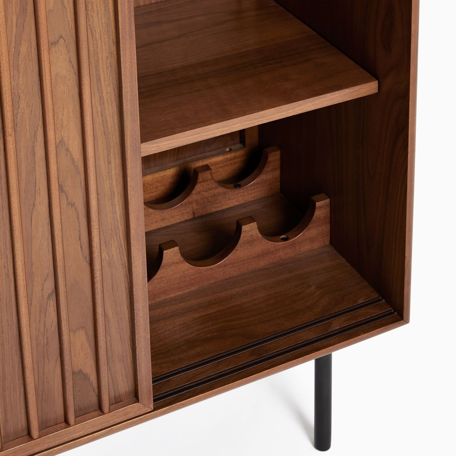 nania-taat 3 Minimalist Teak Bar Cabinet with 2 Doors Brown Finish