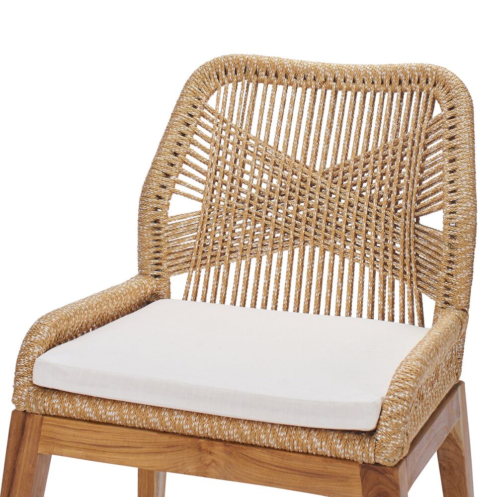 Hand-woven Cross Rope Teak Dining Chair Spain