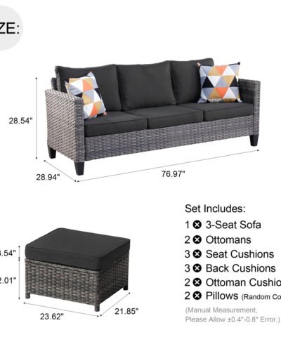 Synthetic Rattan Wicker Outdoor Patio Sofa With Iron Frame