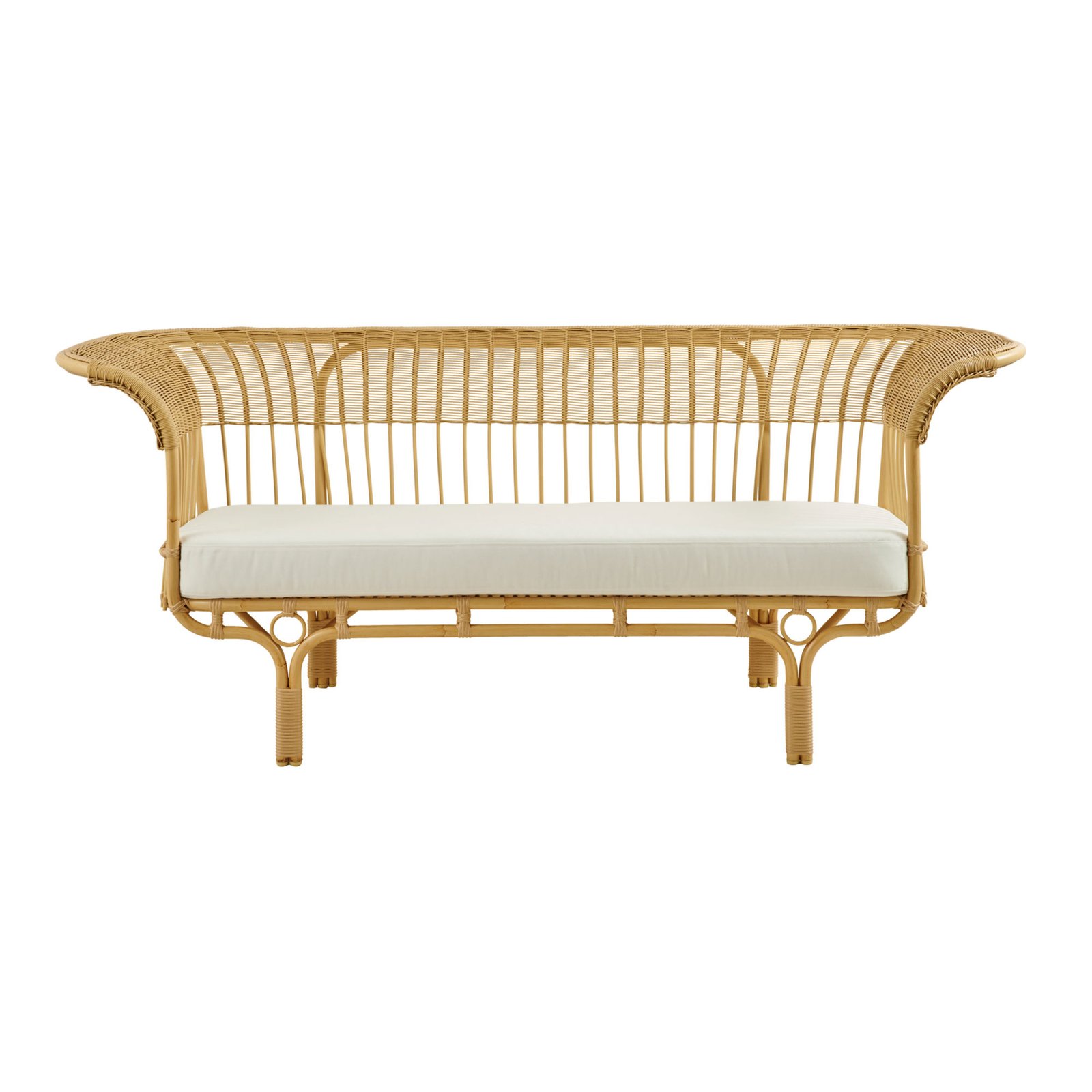 Outdoor 3-seater Natural Rattan Sofa With Cushions Singapore