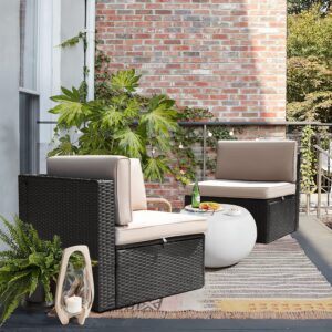 Corner Outdoor Synthetic Rattan Terrace Sofa With Cushions