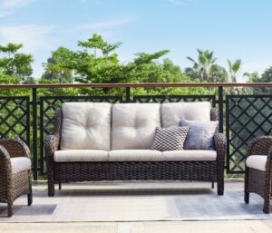 Outdoor Luxury Synthetic Rattan Sofa With Cushions