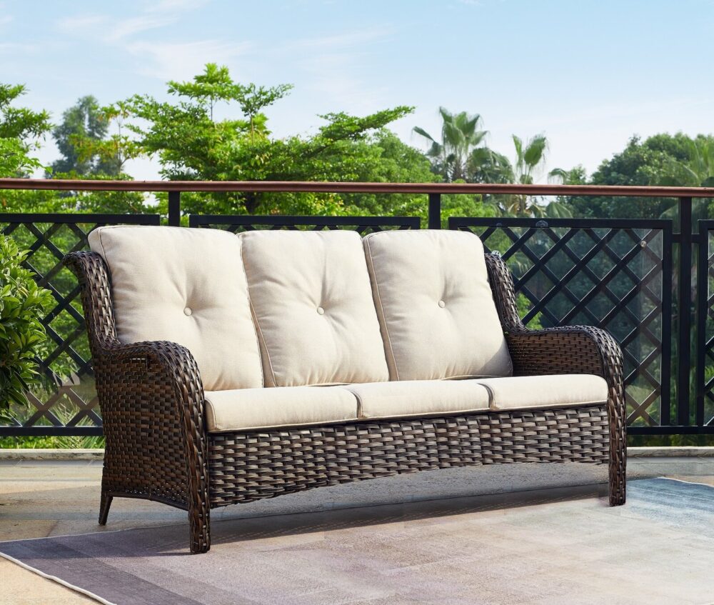 Outdoor Luxury Synthetic Rattan Sofa With Cushions