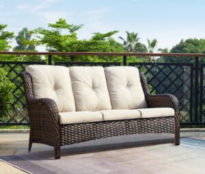 Outdoor Luxury Synthetic Rattan Sofa With Cushions