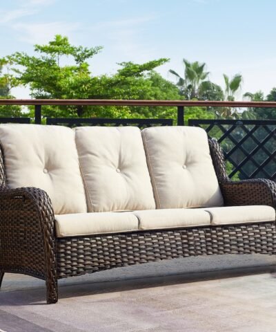 Outdoor Luxury Synthetic Rattan Sofa With Cushions