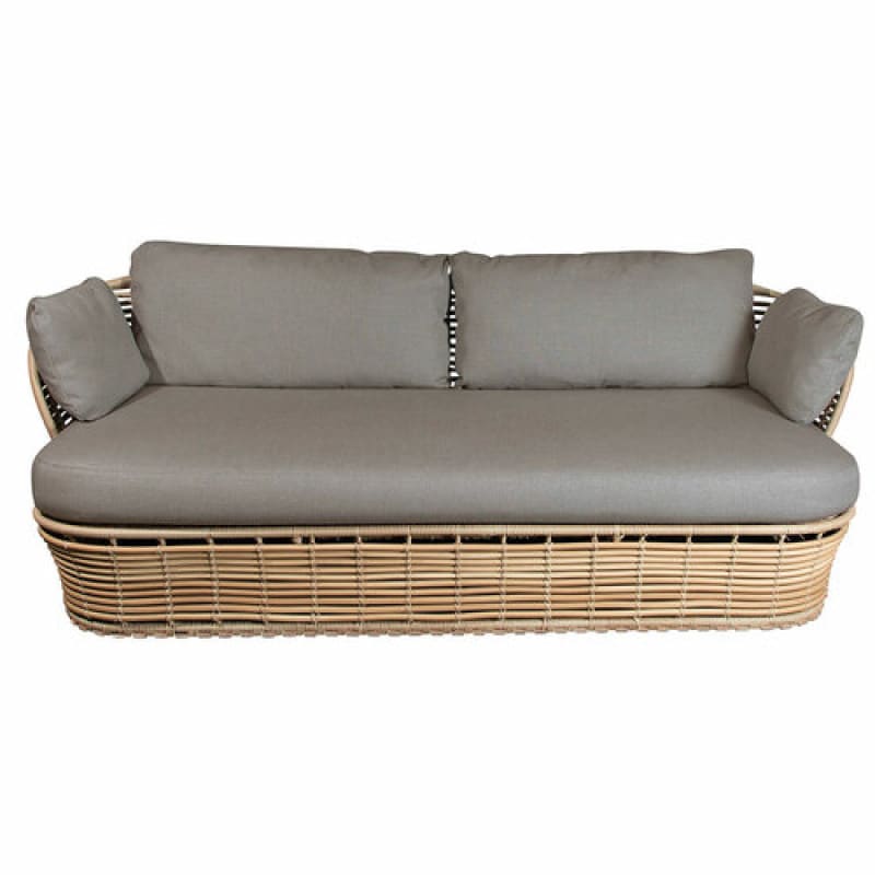 Rattan Wicker 2 Seater Wide Oval Sofa With Cushions Germany