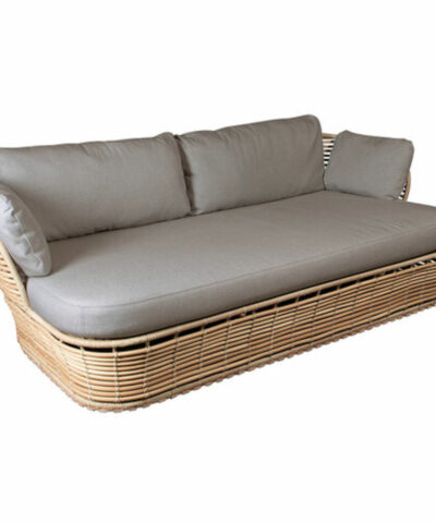 Rattan Wicker 2 Seater Wide Oval Sofa With Cushions Germany