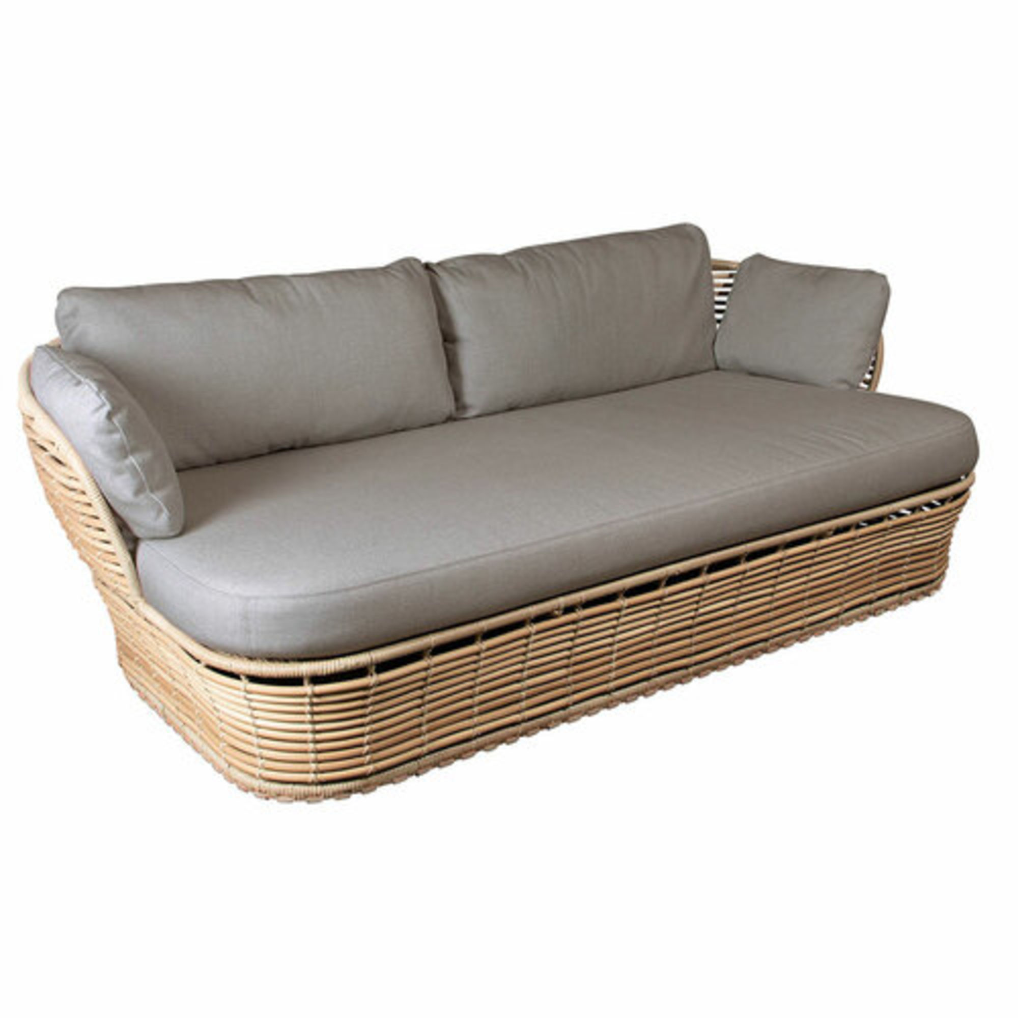 Rattan Wicker 2 Seater Wide Oval Sofa With Cushions Germany