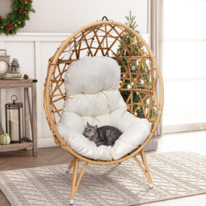 Rattan Large Oval Porch Swing With Cushion China