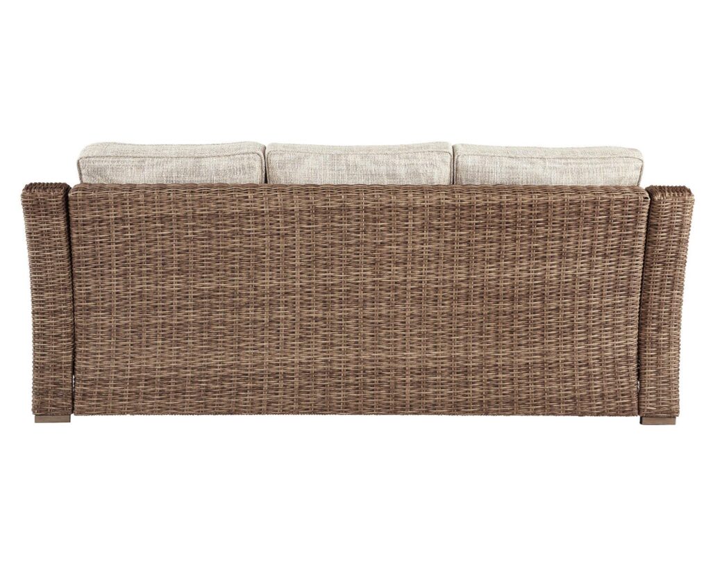 Outdoor Rattan Wicker Patio Sofa With Thick Cushions