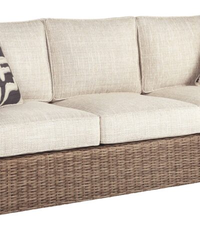 Outdoor Rattan Wicker Patio Sofa With Thick Cushions