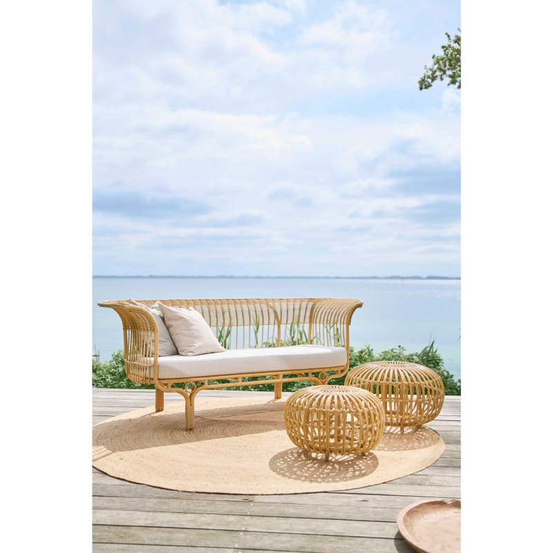 Minimalist Full Rattan Ottoman Table Saudi Arabia