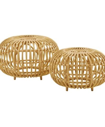 Minimalist Full Rattan Ottoman Table Saudi Arabia