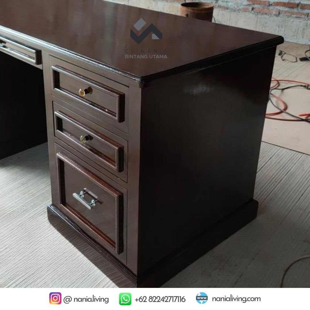 nanialiving-2 Minimalist Teak Work Table Jepara Furniture