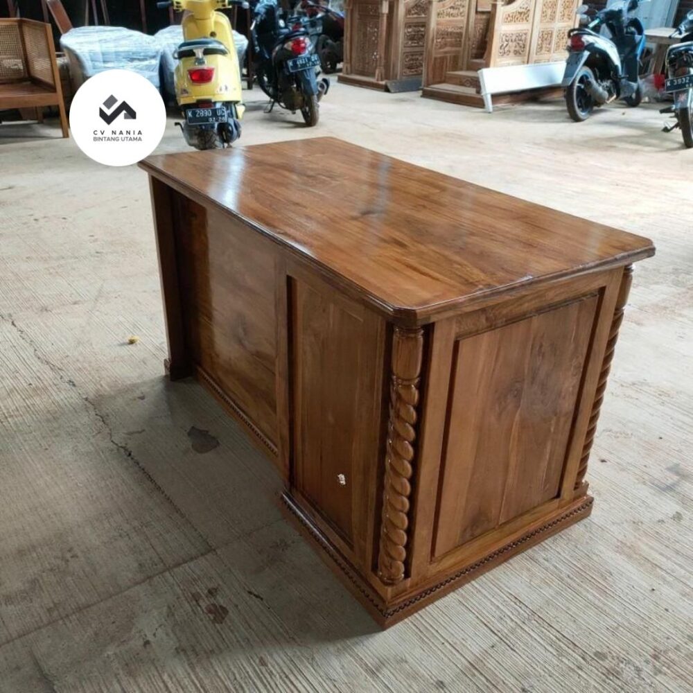 Teak Work Desk Half Bureau Assistant Desk