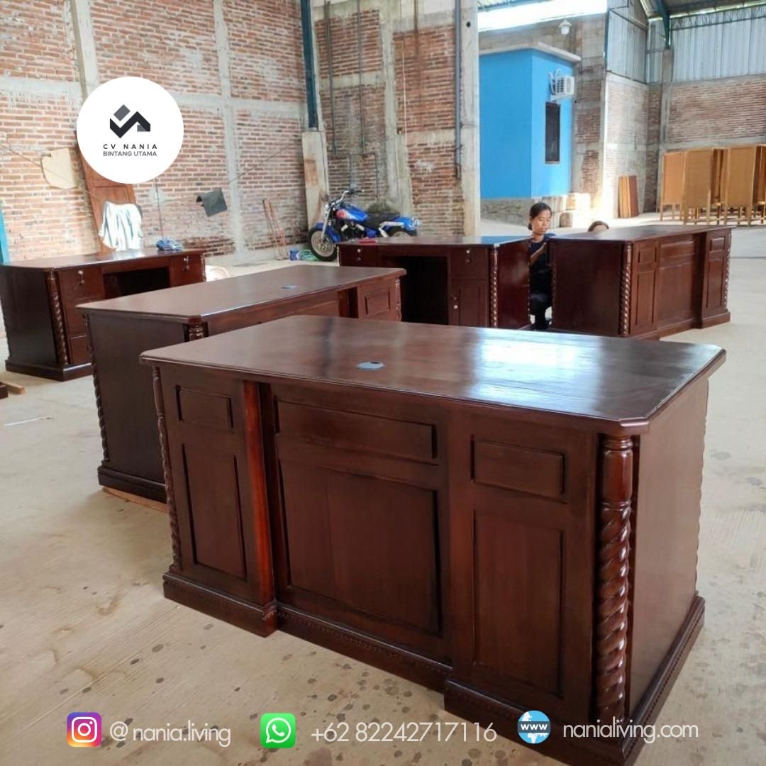 nanialiving-3 Minimalist Teak Work Table 150x70cm Teak Wood