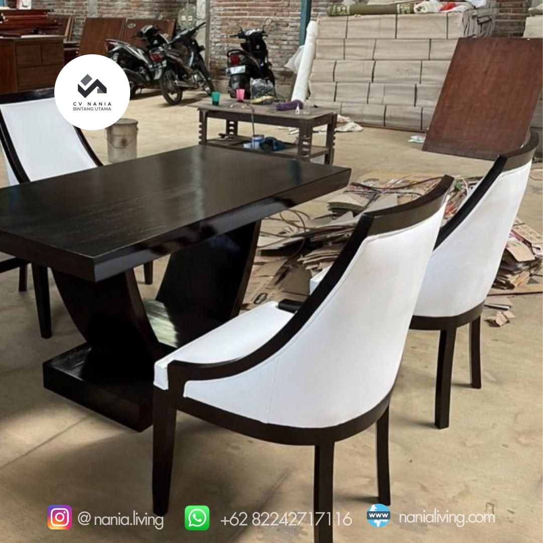 nania living dining set 2 Elegant Teak Dining Table Dining Chair Set