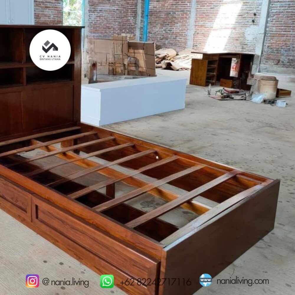 Kids Bed Minimalist Teak Wood