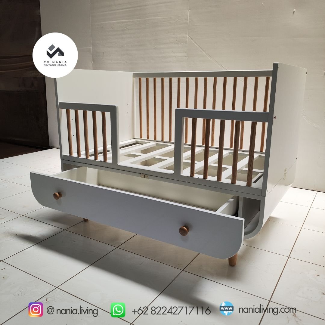 Baby Box Minimalist Transformable White 6 drawer baby box