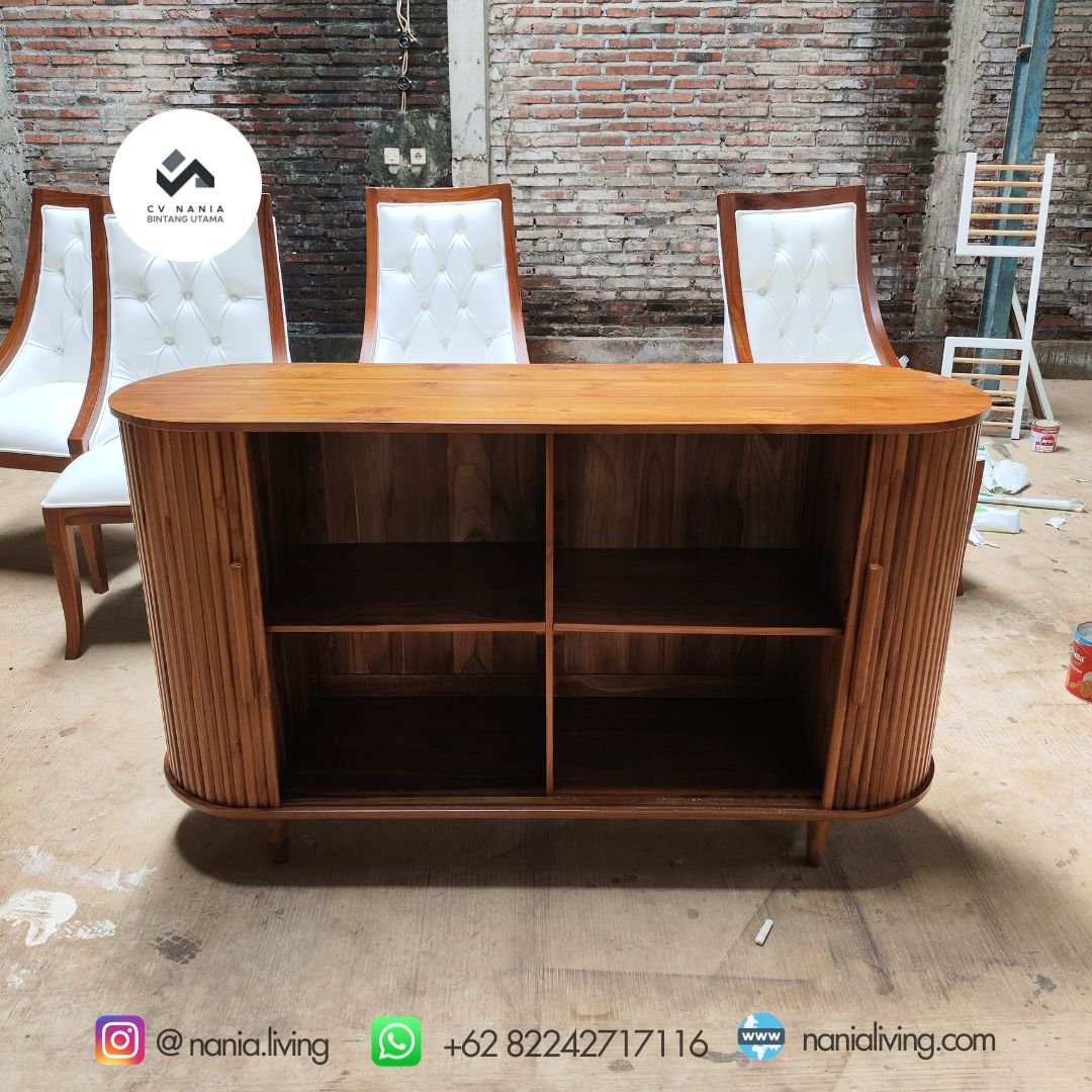 Channelised Bufet Minimalist Teak Wood 5 nanialiving