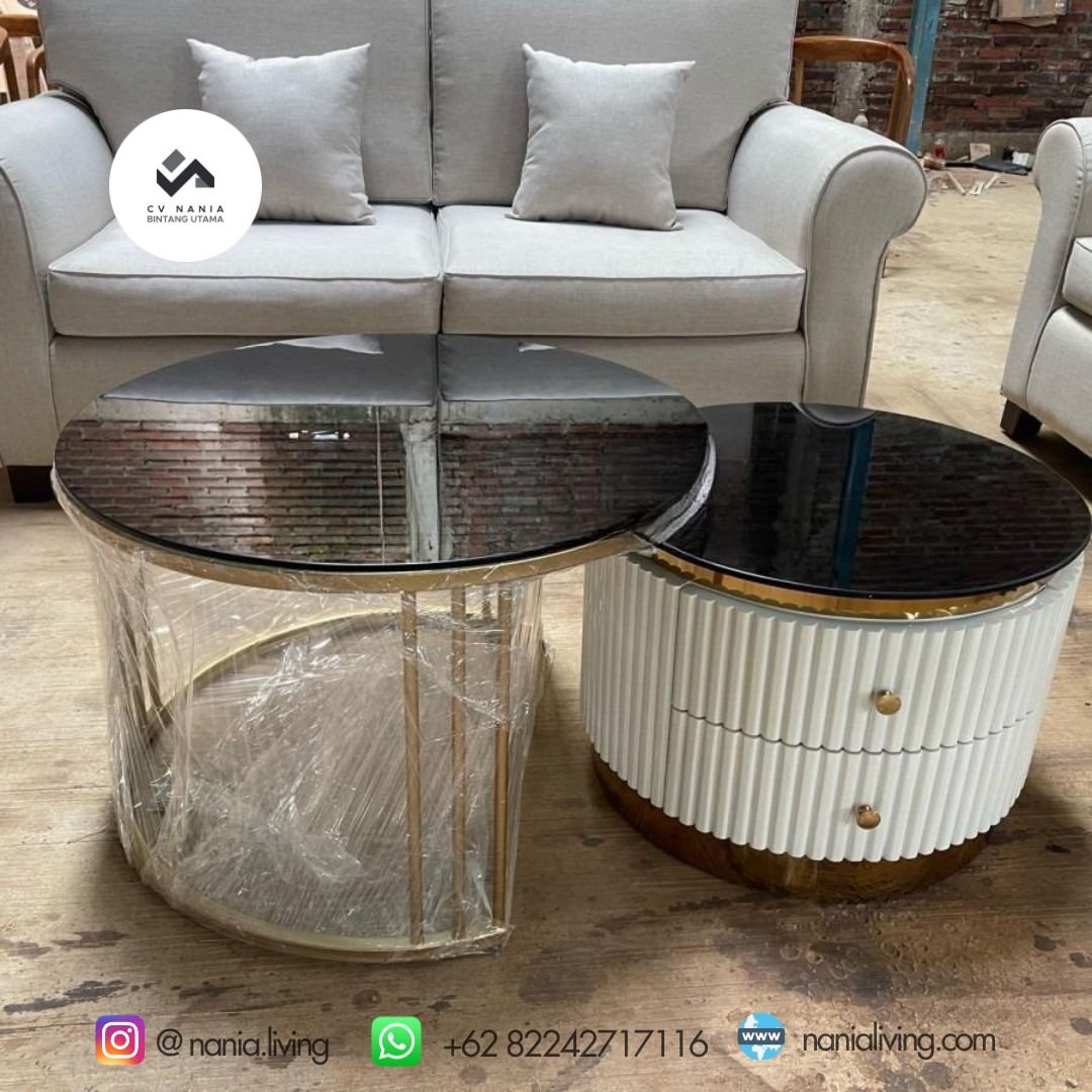Luxury Guest Sofa Set And Elegant Table 2 cv nania bintang utama
