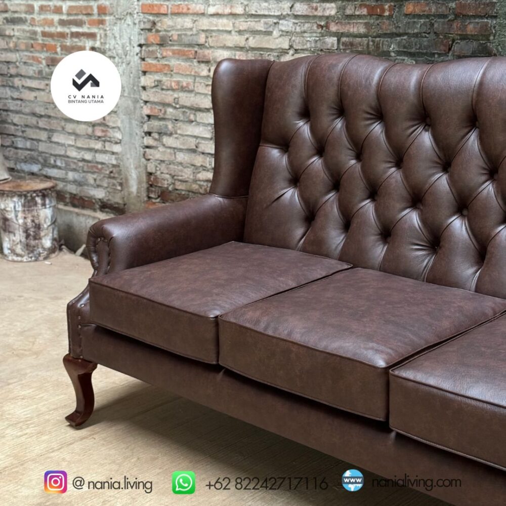 Sofa Chesterfield 3 Seater Brown