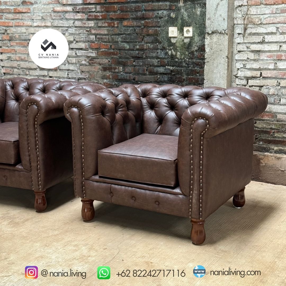 Sofa Chesterfield Cafe Sofa Brown 4 cv nania bintang utama