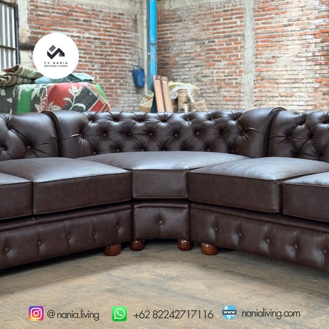Sofa Chesterfield Letter L Brown 3 Sofa Chesterfield