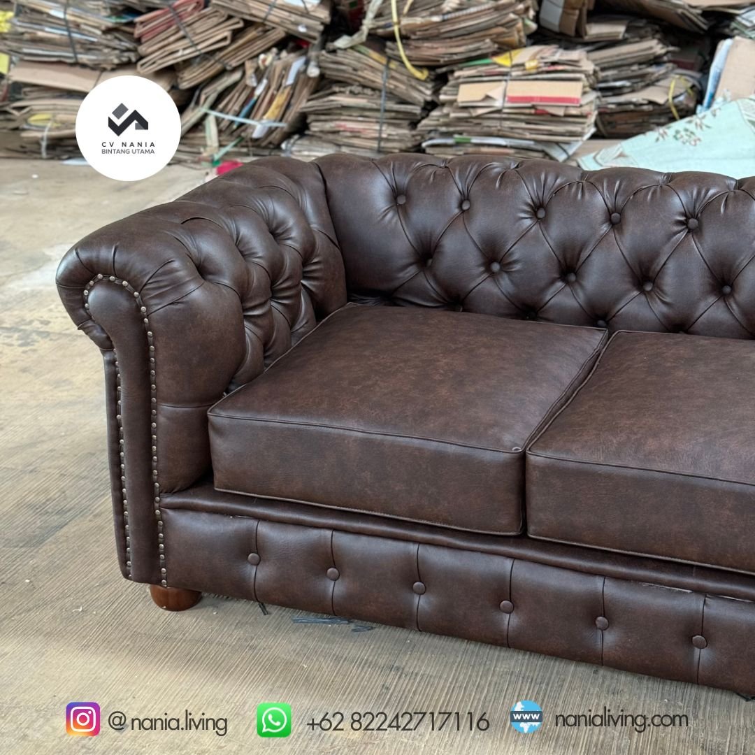 Sofa Chesterfield Letter L Brown 4 Sofa Chesterfield Letter L