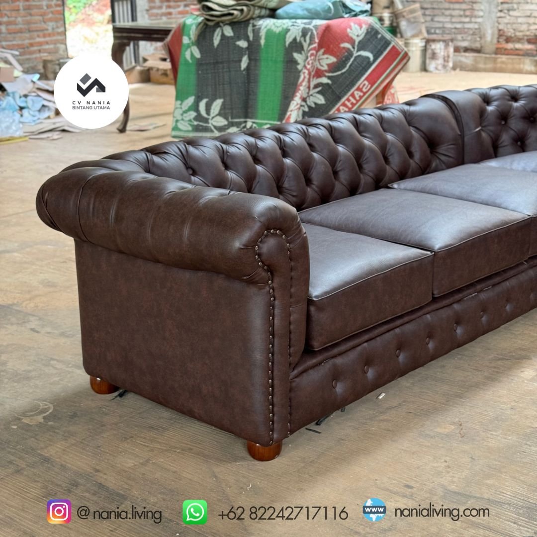 Sofa Chesterfield Letter L Brown 5 nania living Sofa Chesterfield