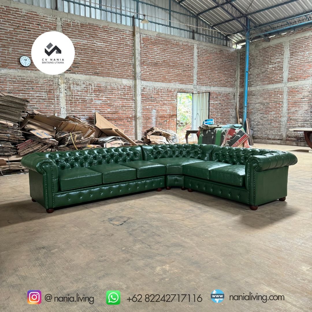 nania living sofa chesterfield L hijau 2 cv nania bintang utama